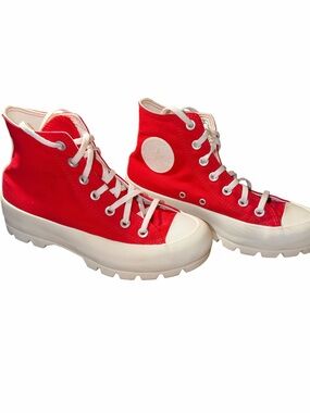 Red Converse Chuck Taylor High-Top Canvas Platform Sneakers M5/W7